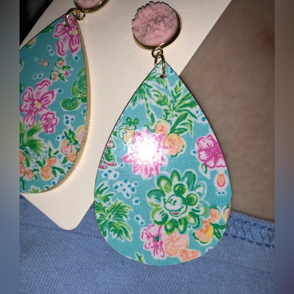 Lilly Pulitzer Inspired Disney Earrings - Picture 2 of 4